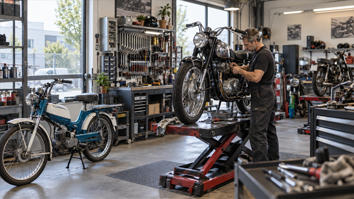 Etablierte Motorrad- und Mofa-Werkstatt